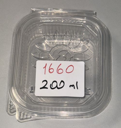 Klappbox Feinkostbecher 200 ml PP mit Deckel – Einweg Becher klar Art 1660
