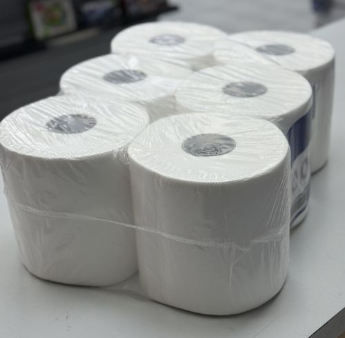 6x Handtuchrollen 2-lagig Hochweiß Handtuchpapier Werkstatt Haushalt perforiert 1003_5