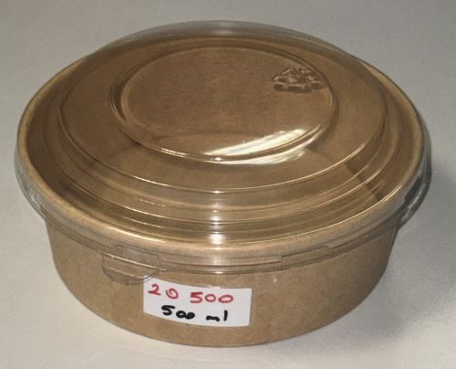  Kraft Salatbox Einweg 500 ml Bio Salatschalen Rund Braun Kartonschale SB500