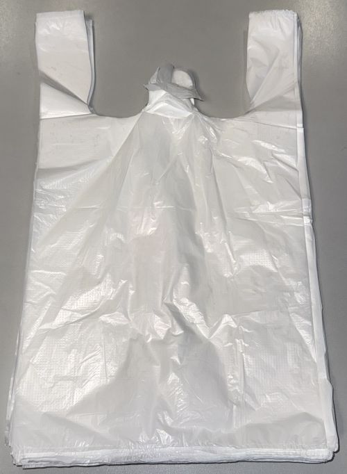 2000  X TÜTE HEMDCHEN TRAGETASCHEN HDPE 14,9 µ 30+18x55 cm WEIß  BEUTEL  0045