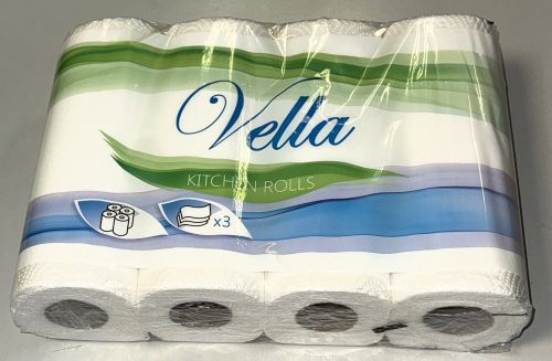 32 Küchenrollen Küchentücher Küchenkrepp 3-lagig 26cm weiß 50 Blatt (8x4) Art 0999