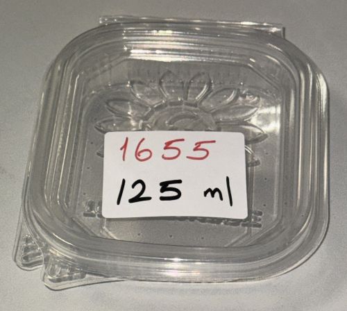 Klappbox Feinkostbecher 125 ml PP mit Deckel – Einweg Becher klar Art 1655