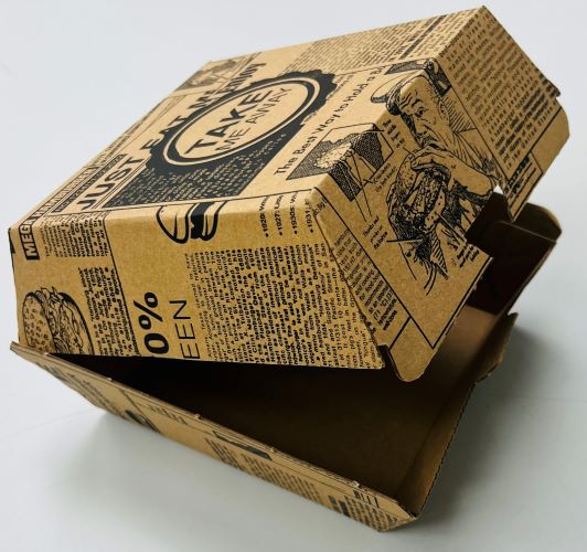 Burgerbox Kraftpapier L biologisch abbaubar 13x13x9 cm Takeaway Transportbox HB_L