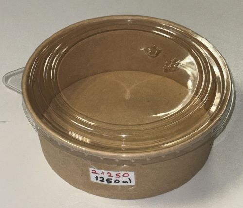  Kraft Salatbox Einweg 1300 ml Bio Salatschalen Rund Braun Kartonschale SB1300