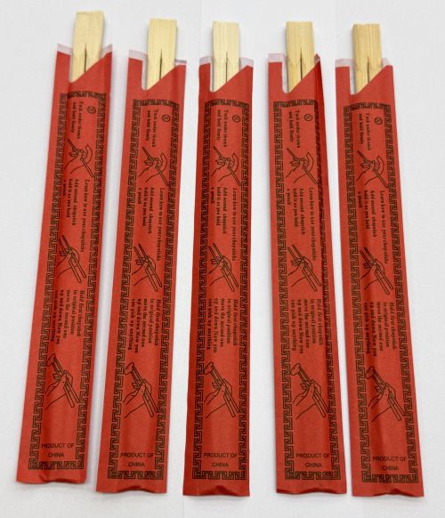 Einweg Bambus Essstäbchen Chopsticks Asia Holz in Papierhülle 1663R