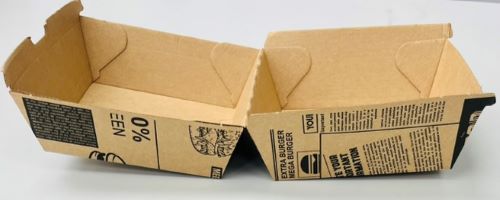 Burgerbox M Kraftpapier Bio Transportbox 11,5x11,5x9 cm Einweg Box HB_M