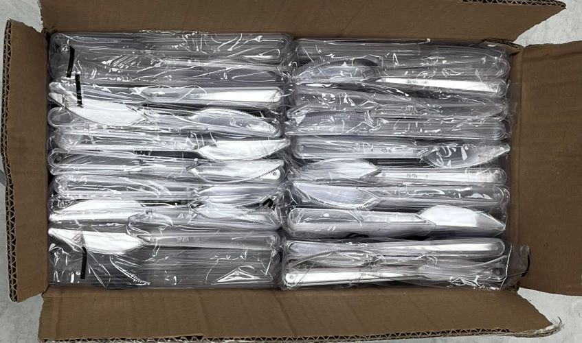 Mehrwegmesser transparent, Kunststoff, lebensmittelecht, Plastikmesser Art 1540_T