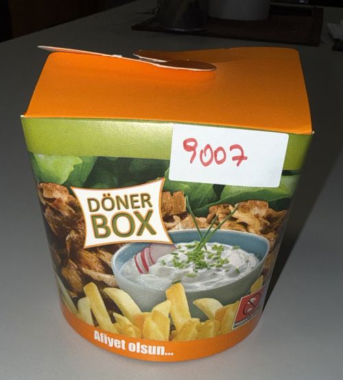  Dönerbox Kraftpapier 770ml 26 OZ mit Faltdeckel Pommes Einweg Nudelbox Art 9007
