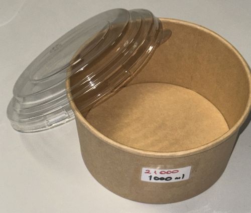  Kraft Salatbox Einweg 1000 ml Bio Salatschalen Rund Braun Kartonschale SB1000