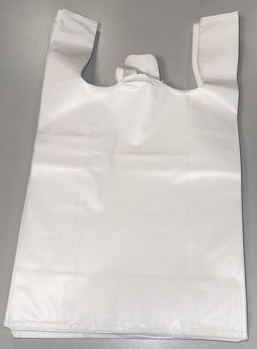 TÜTEN PLASTIK HEMDCHEN TRAGETASCHEN HDPE 28+14x48 cm WEISS GRÜN TÜTE BEUTEL 0032