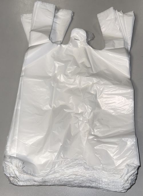 TÜTEN HEMDCHEN TRAGETASCHEN 10 µ HDPE 28+14x48 cm WEISS TÜTE BEUTEL Art 0016