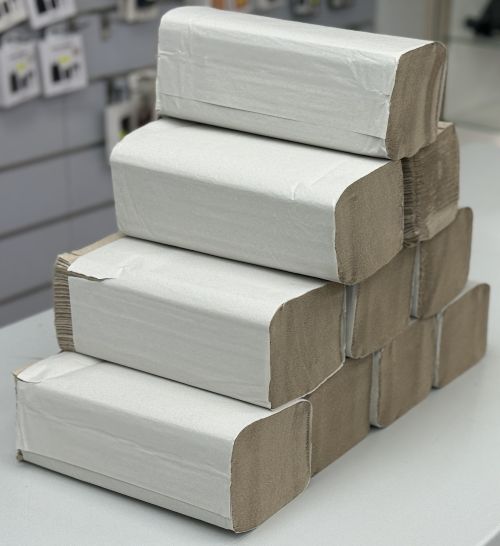 Papierhandtücher Falthandtücher Einmal-Handtücher Natur Grau ZZ-Falz 25x23 cm 1001