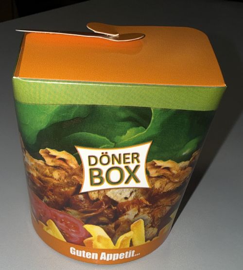 Dönerbox Kraftpapier 475 ml 16 OZ mit Faltdeckel Pommes Einweg Nudelbox Art 9005