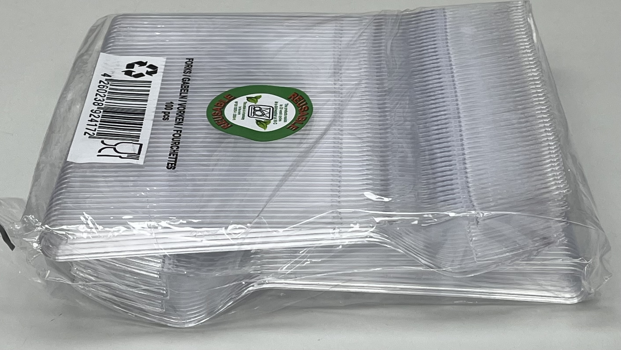 Einweggabel transparent 175 mm Kunststoff lebensmittelecht Plastikgabel Art 1541_T