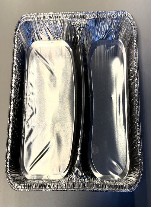 Alu Menü Schale 812C R880G/122G  213x148x40 mm  2 geteilt lebensmittelecht 3040