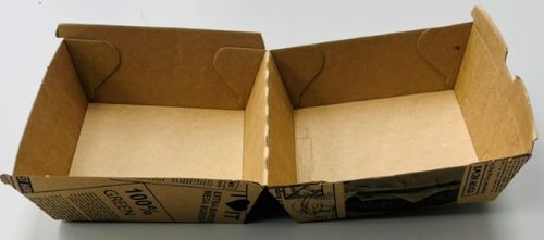 Burgerbox Kraftpapier L biologisch abbaubar 13x13x9 cm Takeaway Transportbox HB_L