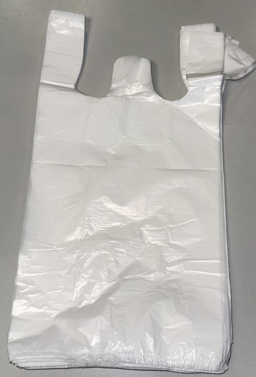 TÜTEN PLASTIK HEMDCHEN TRAGETASCHEN 10 µ HDPE 25+12x45cm WEIß TÜTE  0012