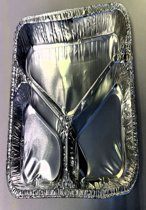 Alu-Menüschale 760C R881G 213x148x40 mm 3-geteilt lebensmittelecht 3042