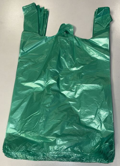 TÜTE HEMDCHEN TRAGETASCHEN 12 µ HDPE 30+16x52 cm GRÜN TÜTE Beutel 0040