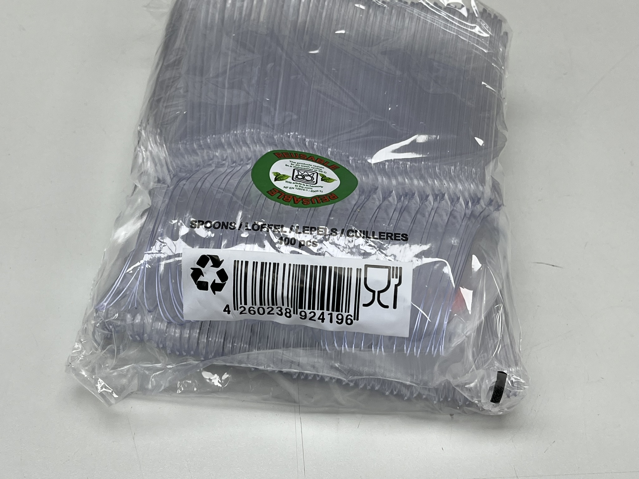 Plastiklöffel Mehrweg Besteck Löffel Transparent 175 mm lebensmittelecht 1542_T