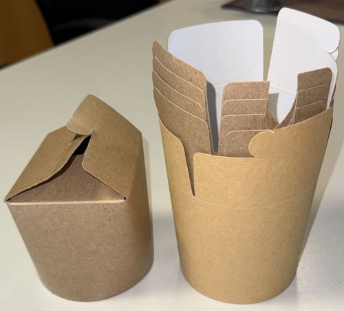  Dönerbox Braun Kraftpapier 770 ml 26 OZ mit Faltdeckel  Einweg Nudelbox Art 9007K