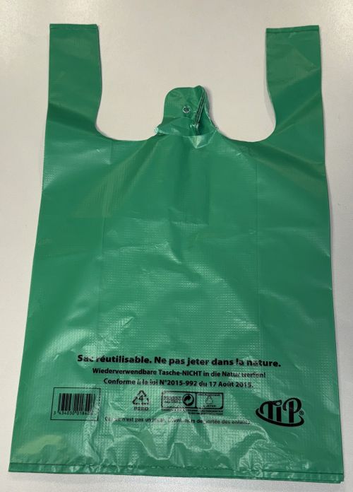 TÜTEN PLASTIK HEMDCHEN TRAGETASCHEN HDPE 28+14x48 cm WEISS GRÜN TÜTE BEUTEL 0032