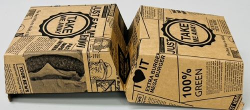 Burgerbox M Kraftpapier Bio Transportbox 11,5x11,5x9 cm Einweg Box HB_M