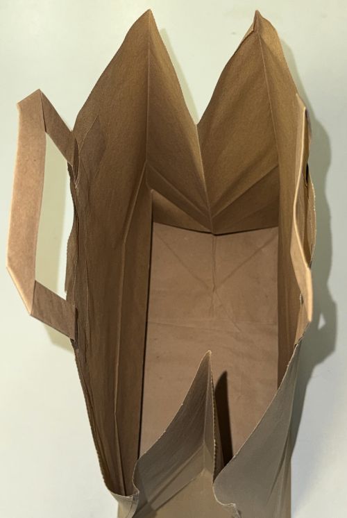 Tragetaschen Papiertüten braun Flachhenkel Papier Tüte Taschen 32x17x42 cm PT04