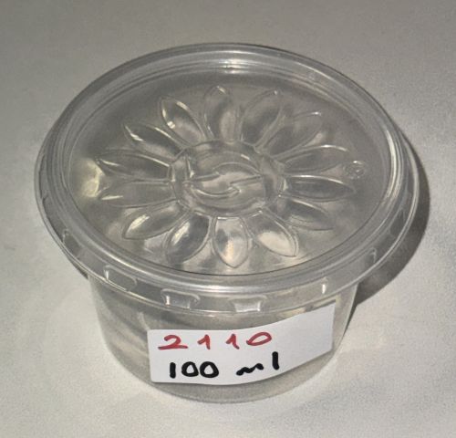 Soßenbecher rund 100 ml PP klar mit Deckel Dipbecher Dressing Einweg Art 2110