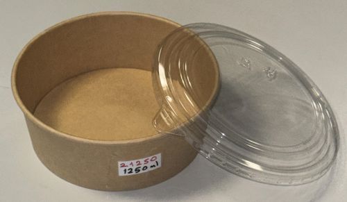  Kraft Salatbox Einweg 1300 ml Bio Salatschalen Rund Braun Kartonschale SB1300