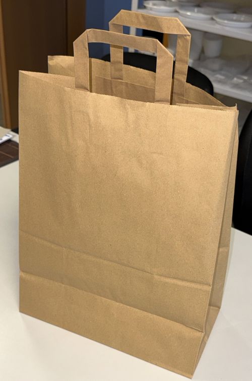 Tragetaschen Papiertüten braun Flachhenkel Papier Tüte Taschen 32x17x42 cm PT04