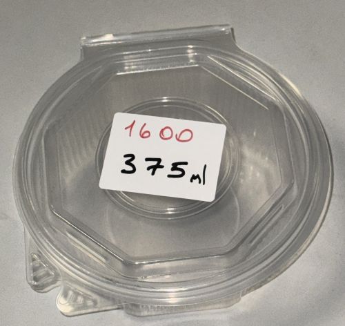Haushaltsboxen Salatbox 375 ml PP 8‑eckig klar mit Deckel | Einweg Schale 1600
