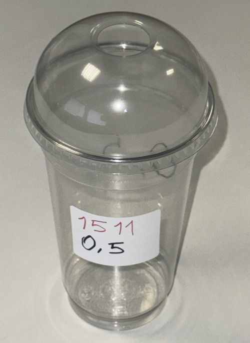 Smoothiebecher Ausschankbecher 500ml PET Becher Transparent Einweg Plastik 1511