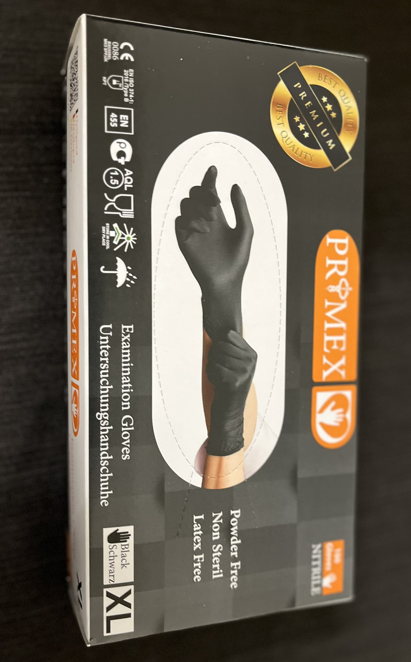 Nitril Handschuhe Schwarz Einweg Einmalhandschuhe puderfrei robust  Größe XL