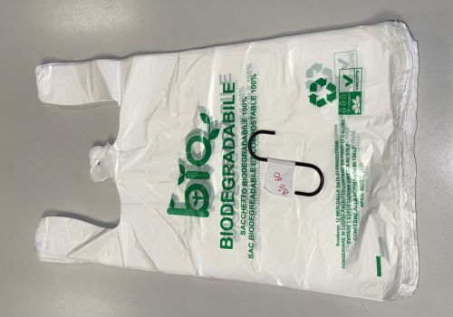 500 Stück Hemdchentragetaschen biodegradabile HDPE 30+20x60cm 14,9my weiß Bio600