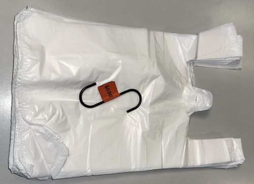 1000 Stück Hemdchentaschen MDPE weiß 28x14x48 cm 14,9 my Tragetaschen Art.6070