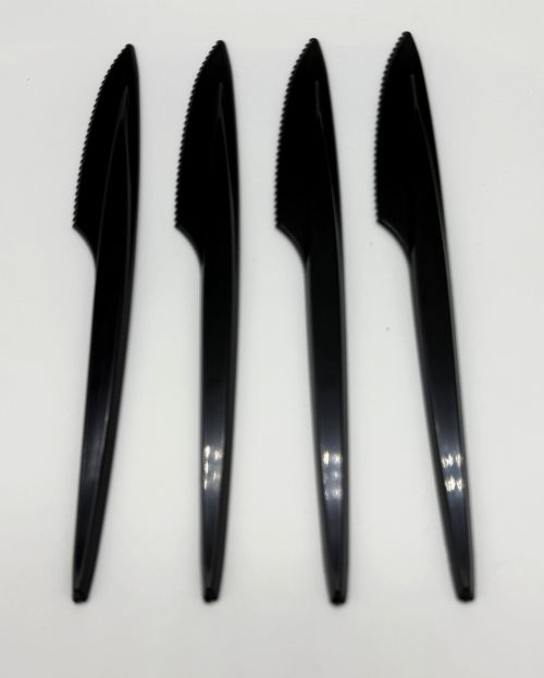 Mehrwegmesser Schwarz, Kunststoff, lebensmittelecht, Plastikmesser Art 1540_S