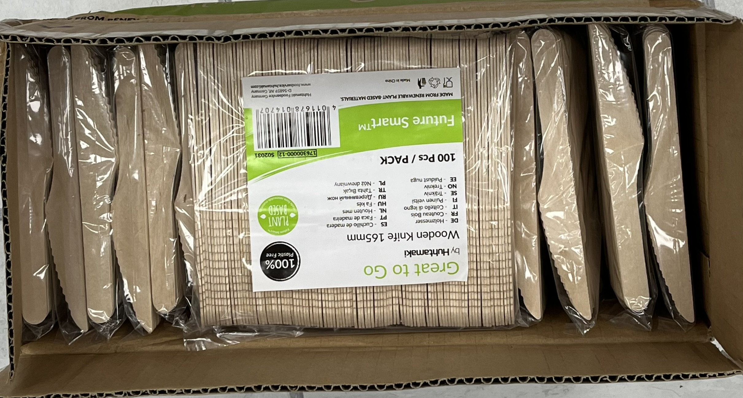 Einwegmesser 160 mm Bio Holzmesser lebensmittelecht Holz Messer Natur Party 1540_H