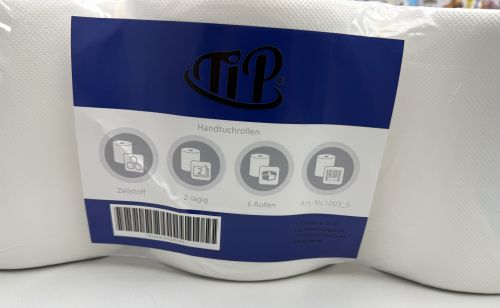 6x Handtuchrollen 2-lagig Hochweiß Handtuchpapier Werkstatt Haushalt perforiert 1003_5