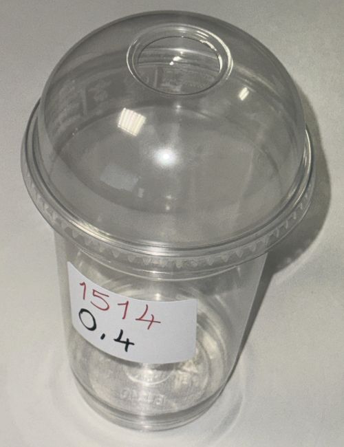 Smoothiebecher Ausschankbecher 400ml PET Becher Transparent Einweg Plastik 1514