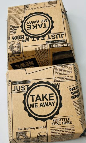 Burgerbox M Kraftpapier Bio Transportbox 11,5x11,5x9 cm Einweg Box HB_M