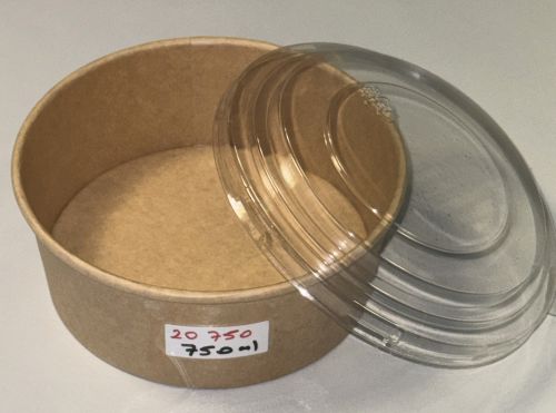  Kraft Salatbox Einweg 750 ml Bio Salatschalen Rund Braun Kartonschale SB750