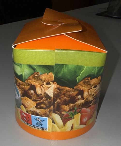  Dönerbox Kraftpapier 770ml 26 OZ mit Faltdeckel Pommes Einweg Nudelbox Art 9007