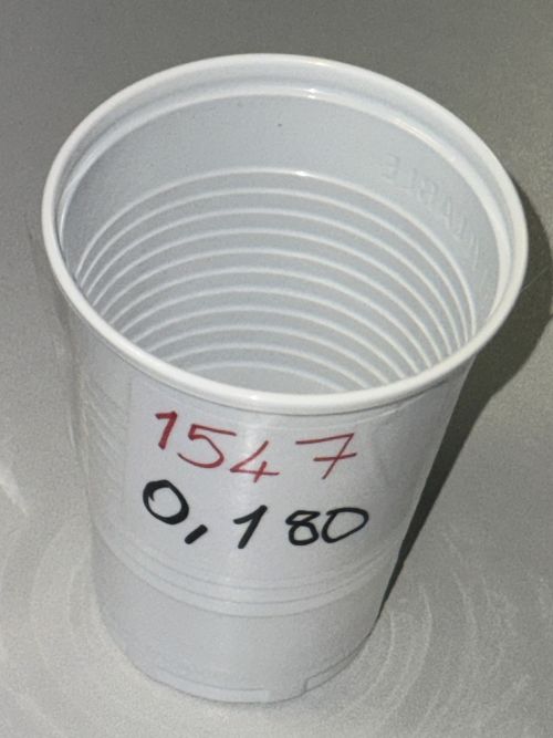 Plastikbecher 180ml Weiß Party Becher Kaltgetränke PP Einweg Trinkbecher 1547