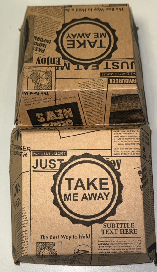 Hamburger Burger Box Kraftpapier Einweg Snackbox Bio 100x100x85 mm take away HB_S