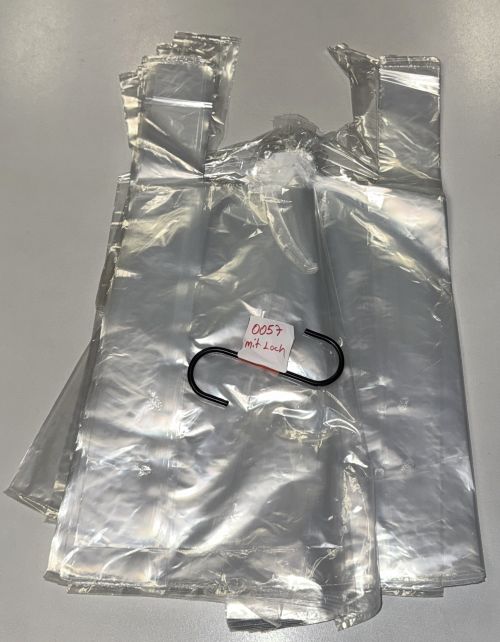 1000 St HEMDCHEN TRAGETASCHEN LDPE 28+14x48 cm 26 µ LUFTLÖCHER TÜTE BEUTEL 057_L