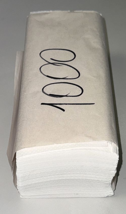 Einmalhandtücher Papier Falthandtücher 2-lagig ZZ-Falz 25x23 cm 1000