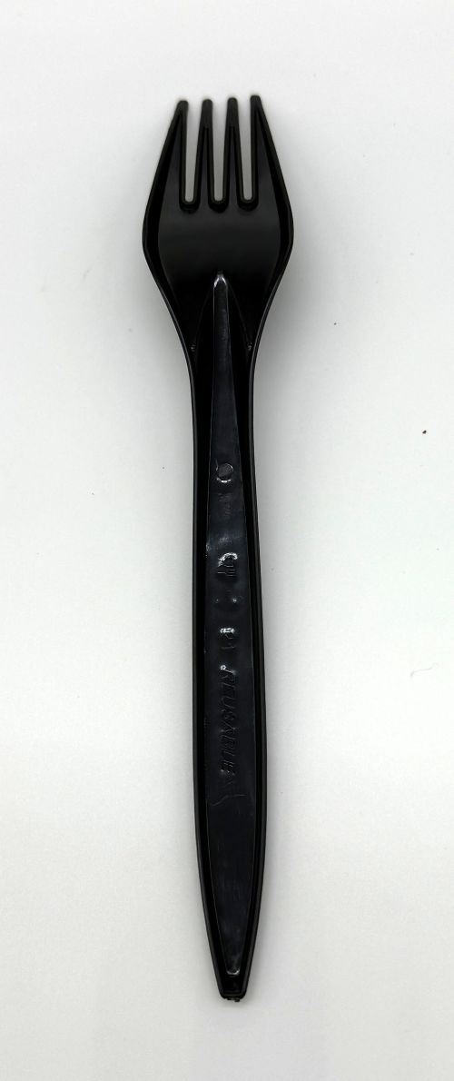 Mehrweggabel schwarz 175mm Kunststoff lebensmittelecht Plastik Einweg Art 1541_S