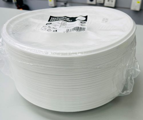 Plastikteller 2-geteilt Weiß Rund Mehrweg Menüteller Party Teller 1531_MW