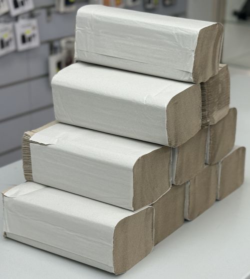 Papierhandtücher Falthandtücher Einmal-Handtücher Natur Grau ZZ-Falz 25x23 cm 1001